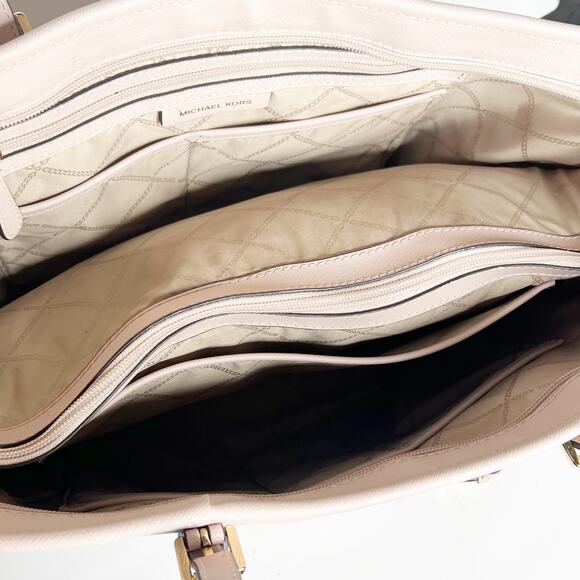 MICHAEL KORS Jet Set Travel Tote Handbag Saffiano Leather Powder Blush Pink OS - Picture 12 of 16